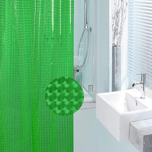 Lshymn Green Transparent Shower Curtain Liner 71X71 Inches,Eva Shower Curtain Liner 3D Clear Bathroom Shower Curtains,Clear Eva Shower Liner For Shower Stall With Hooks Ylyzmn2 #TOP4