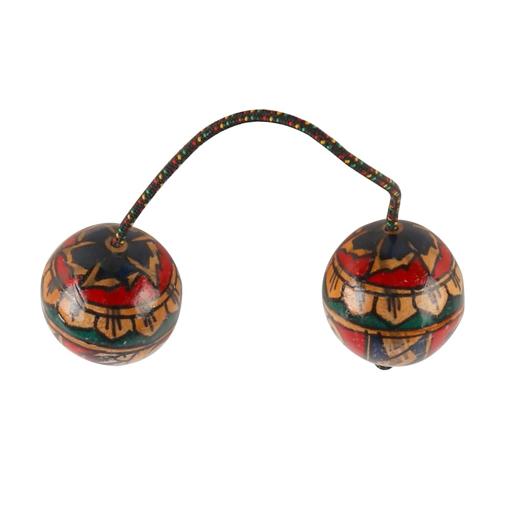 Laroal 1 Pcsafrican Shaker Instrument 1 Pair Rhythmic Ball Wood Double Ball Musical Percussion Instruments Hand Shaker Balls Supplies Musical For Lovers Beginners - Image 3