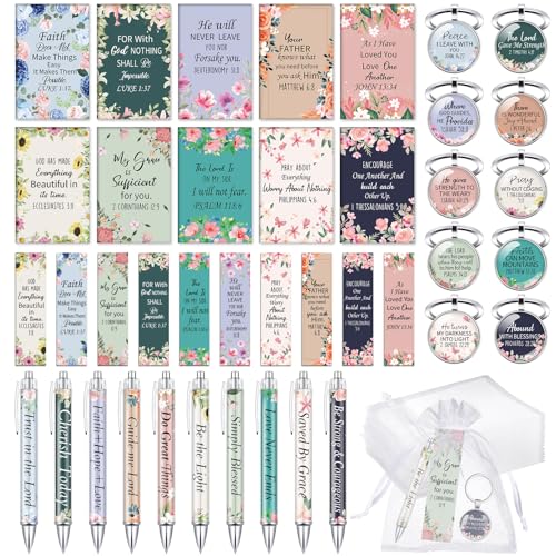Marque-pages chrétiens et stylos avec versets de la Bible Jetec