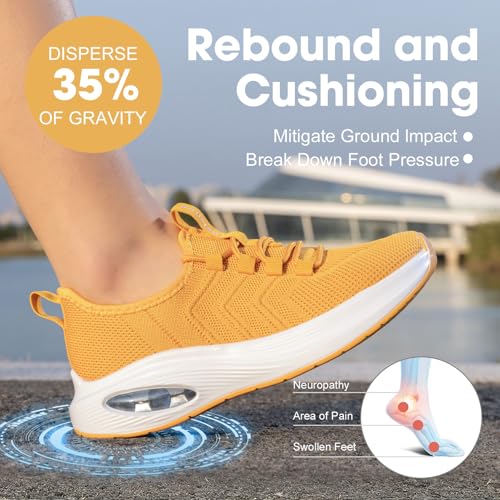 Image of Wide Toe Box Shoes Women Extra Wide Width Sneakers Air Cushion Road Running Shoes Ultra Light Tennis Gym Workout Training Shoes Breathable Walking Shoes with Arch Support