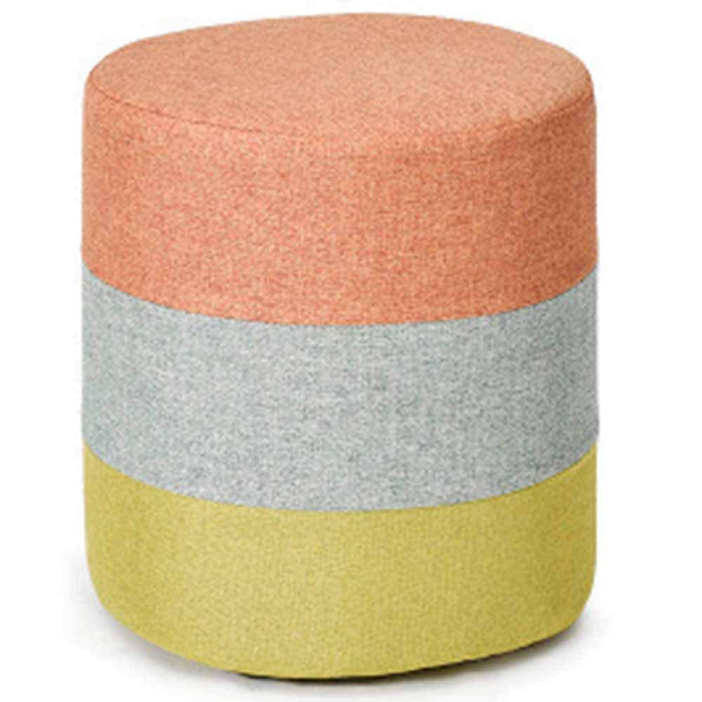 Banc rond de chaussure et repose-pieds de couture en tissu capitonné