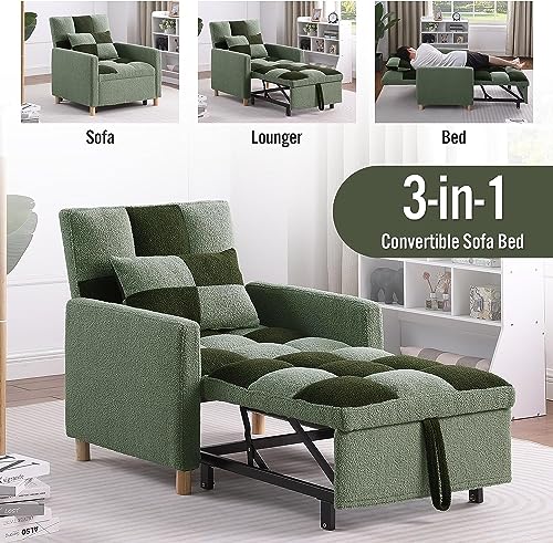 Sillón Convertible Plegable Verde miniatura 4