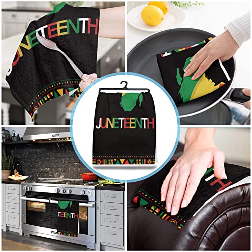 Rainbowday Cotton Kitchen Towels Super Soft Absorbent Kitchen Dish Towels For Drying Dishes/Hand/Tea/Bar Towels Africa Map Juneteenth Cleaning Kitchen Towels 2 Pack, 18X28 Inch #TOP3