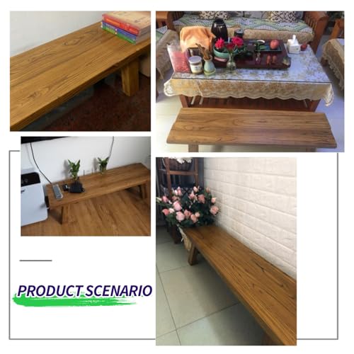 Taburete de madera natural para dormitorio entrada maquillaje tocador 7