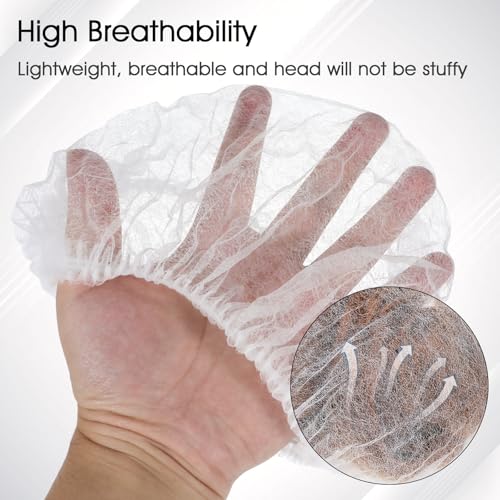 50 Stück Haarnetz Küche Einweg PP Haarnetze Küche 61 cm OP Haube aus Vlies Stoff Weiße Haarnetz Kopfhaube Hair Cover, für Herren/Damen, Bonet Haube für Haare Medizinische Universalgröße