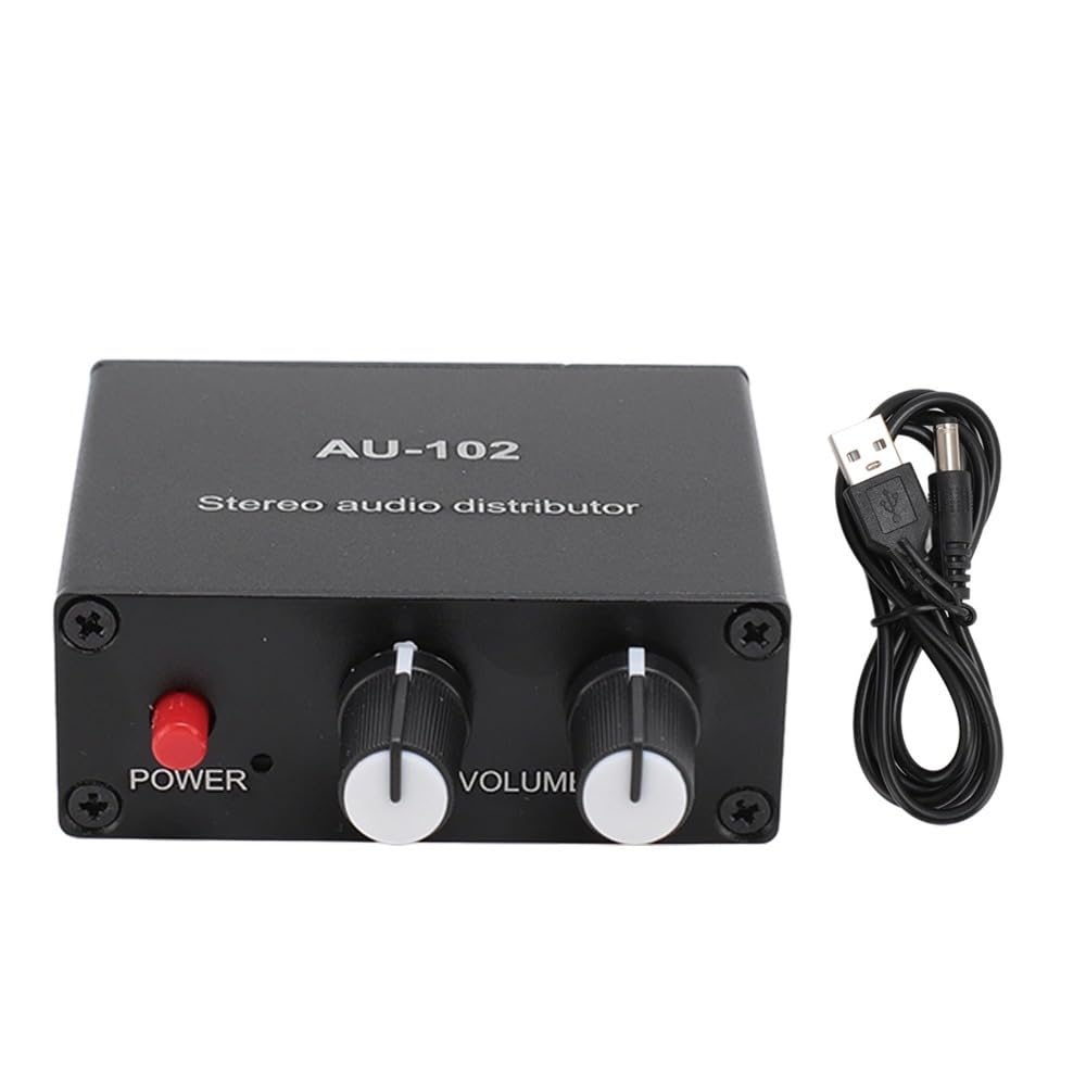 MOPFOL 1 Input 2 Output 3.5mm Stereo Amplifier Stable Signal Sound Distributor Compact & Durable Sound Preamplifier DIY Audio Equipment