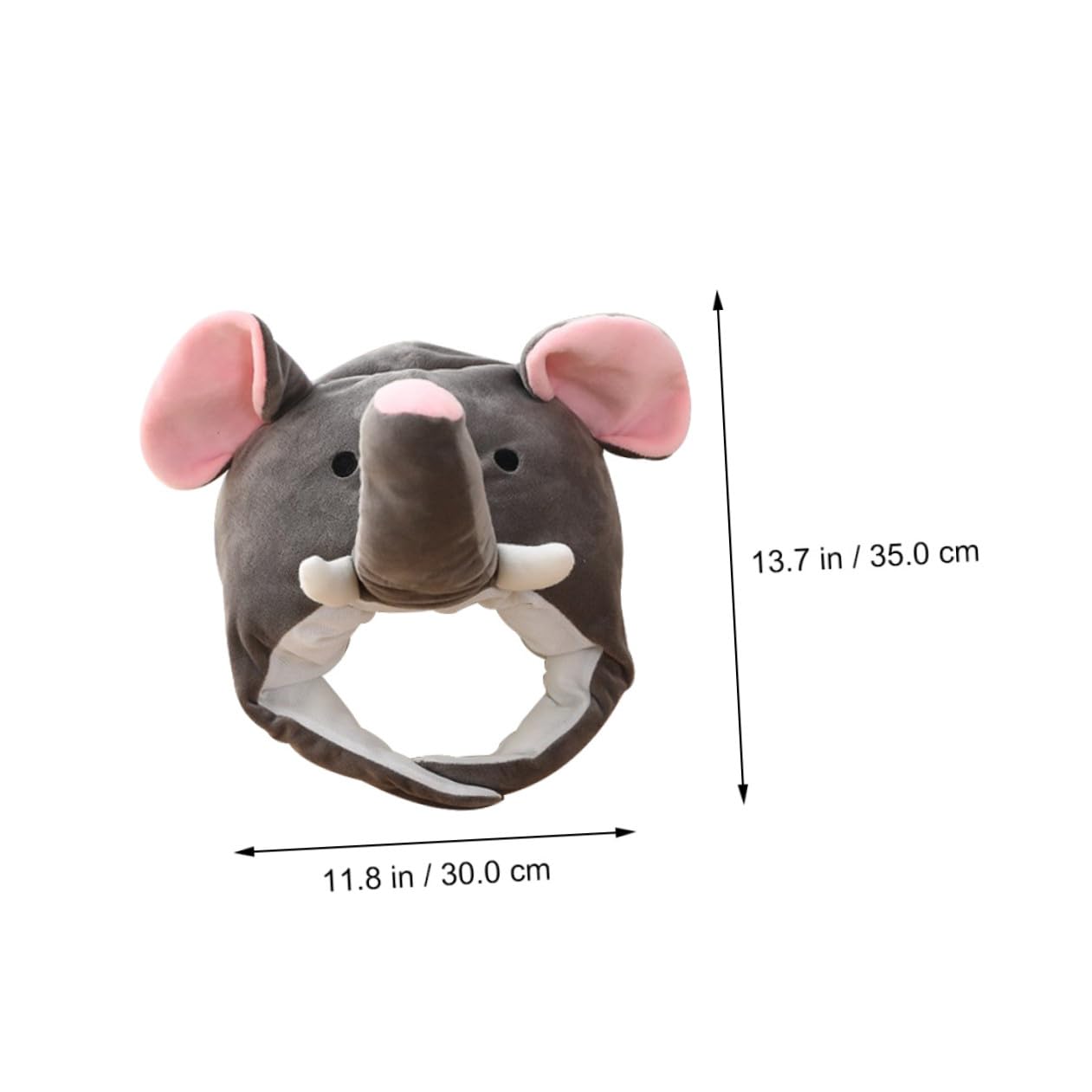 Cabilock Sombrero de Disfraz Forma de Elefante Grande de Peluche Gris, Gorro de Fiesta Divertido para Carnaval, Juegos de Rol y Eventos Festivos, Accesorio Único para Adultos y Niños