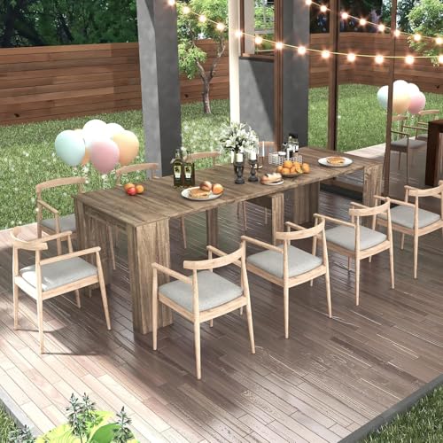 Extendable Dining Table, 18"-118" Large Dining Table for 2-12, Modern Farmhouse Console Tables, Wood Foldable Kitchen Tables for Entryway, Kitchen, Living Room, Space Saving