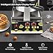 Dyna-Living Belgian Waffle Maker Commercial Intelligent Round Waffle Maker Rotating 180° Nonstick Flip Waffle Iron Machine Professional Commercial Waffle Maker for Restaurant 110V 1200W