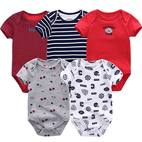 Baby Bodysuits Short-Sleeve Bodysuit 5-Pack Variety Onesies Bodysuits for Boys and Girls