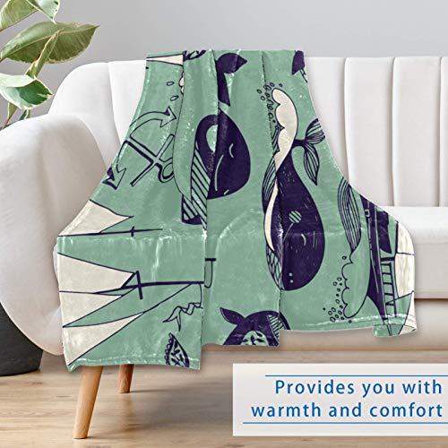 Couverture baleine 150x100 cm douce et chaude pour lit et canapé