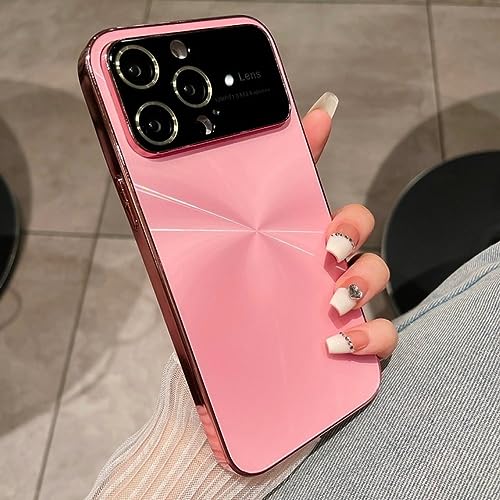 Coque iPhone 13 Pro Max en silicone rose avec protection d'objectif en verre