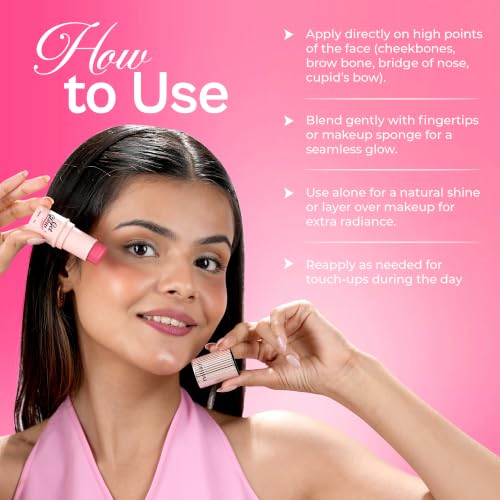 Image of Maliao Get Glow Skinstick | Water Light Stick Highlighter for Natural Radiant Glow | Lightweight & Blendable Formula | Long-Lasting Dewy Finish | (01 Clean Water) | 6g