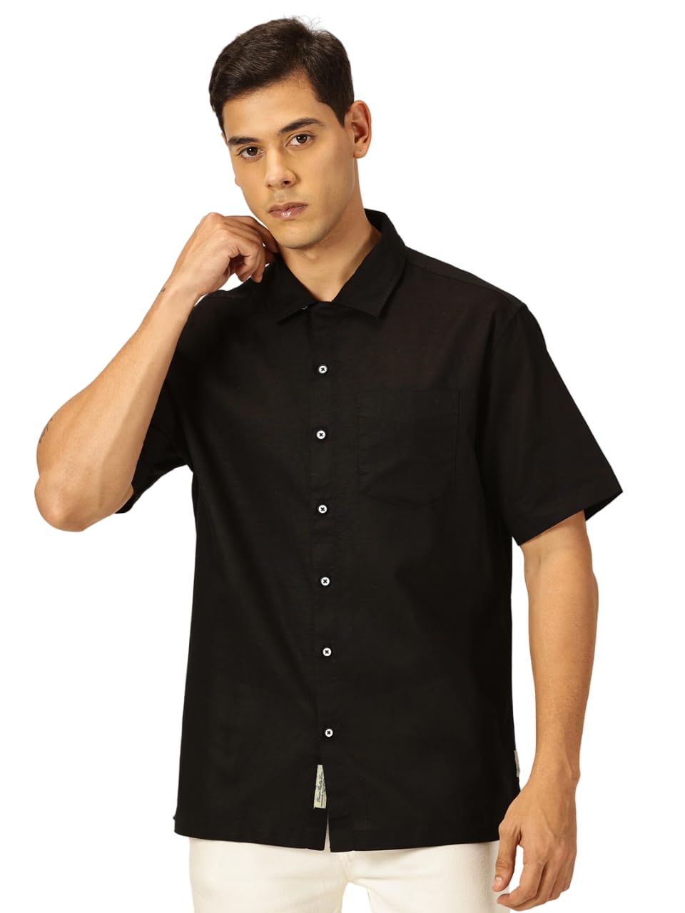 thomas scott Men's | Solid | Half Sleeve | Regular Fit | Linen Blend | Single Pocket | Spread Collar | Casual Shirt-picture-46