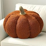 Wapasezyar Kürbis Kissen, Plüsch Kürbis Dekokissen, Herbst Pumpkindeko Kopfkissen, Halloween Kürbiskissen Geburstagsgeschenke Sitzkissen Zierkissen für Kinderzimmer Sofa Dekoration (Braun-20cm)