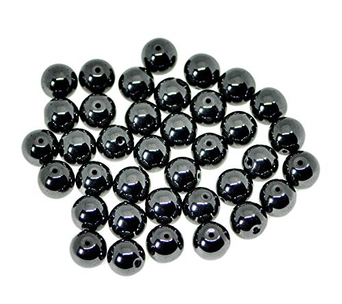 AD Beads 8mm Natural Round Loose Beads 110 Pieces, for Making 108 Mala Prayer Beads Necklace, Bracelet & Yoga Meditation, Jewelry Design (Hematite)