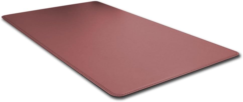 Herms - Desk Mat for Office Made of Burgundy Red Leather - Desk Mat cm 65x45 - Large Mouse Pad with Rounded Corners and Handmade Stitchings - Made in Italy