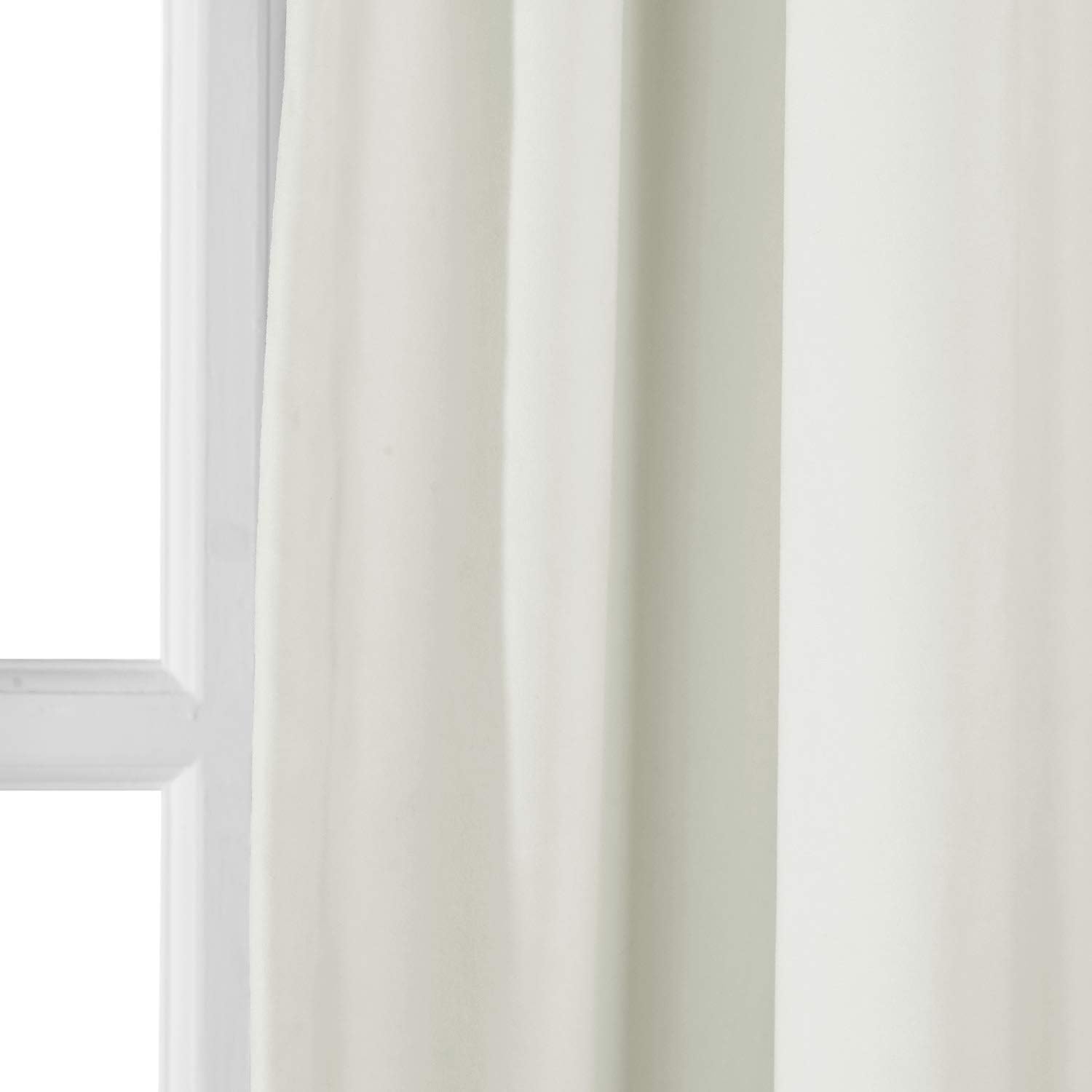 ChadMade Blackout Beige Velvet Extra Wide Drapery 84 inches Long Curtain Lined with Blackout Lining for Patio Sliding Door 84 inch Length 100Wx84L, 1 Panel, Beige, Leon Collection