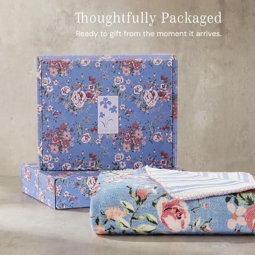 Manta Floral Reversible para Sofá BLOOMHAVEN de Franela Coco Suave 50 x 60 pulgadas miniatura 3