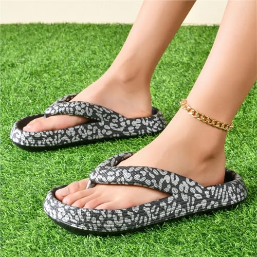 Flip Flops for Women Summer Outdoor Flip Flops Men Women's Thick Bottom EVA Beach Shoes Leopard Print Slippers Rubber Sole Soft Comfortable3