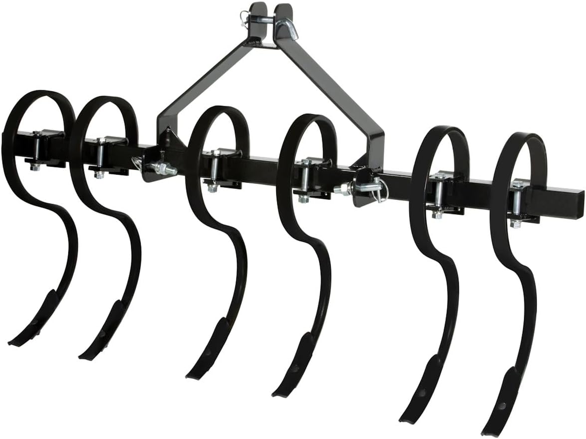 IMPACT IMPLEMENTS® CAT-0 Three-Point Cultivator with Spring Steel Tines. 52" Width for Creating Great Seed Beds, Planting Crops, and More.
