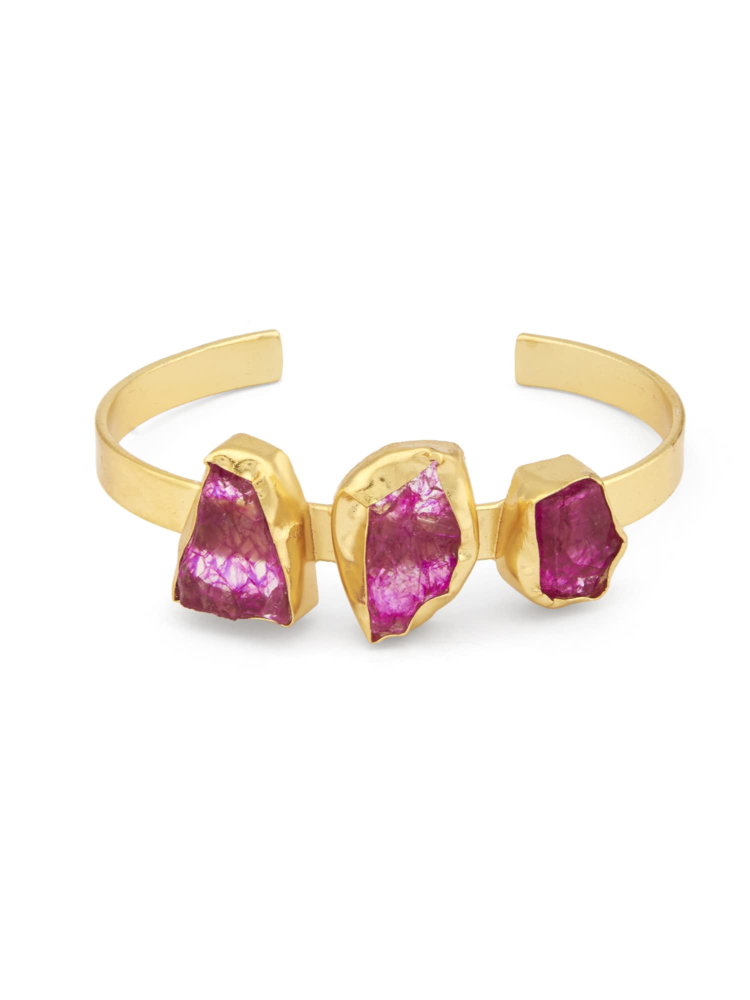 ZAVERI PEARLS Pink Druzy Stones Contemporary Designer Cuff Bracelet For Women-ZPFK13741 (B0B2LYB452) Amazon Price History, Amazon Price Tracker