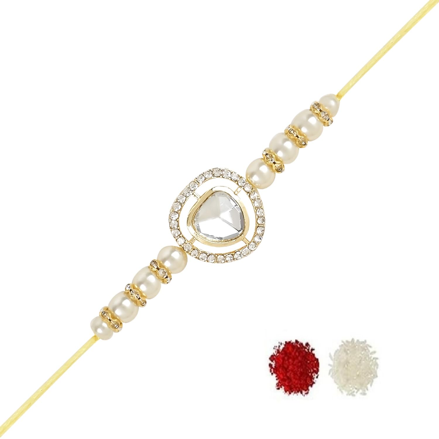 I Jewels Rakshabandhan Special Stones Studded Rakhi With Roli Chawal For Bhaiya/Brother/Bro/Men (R123W) (B0CBKR1H27) Amazon Price History, Amazon Price Tracker