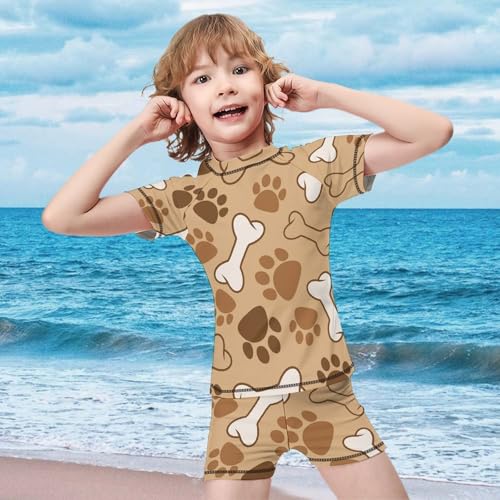 Dog PatternChildren's Swimsuits Boys Two Piece Suit9-11Y（140cm）2