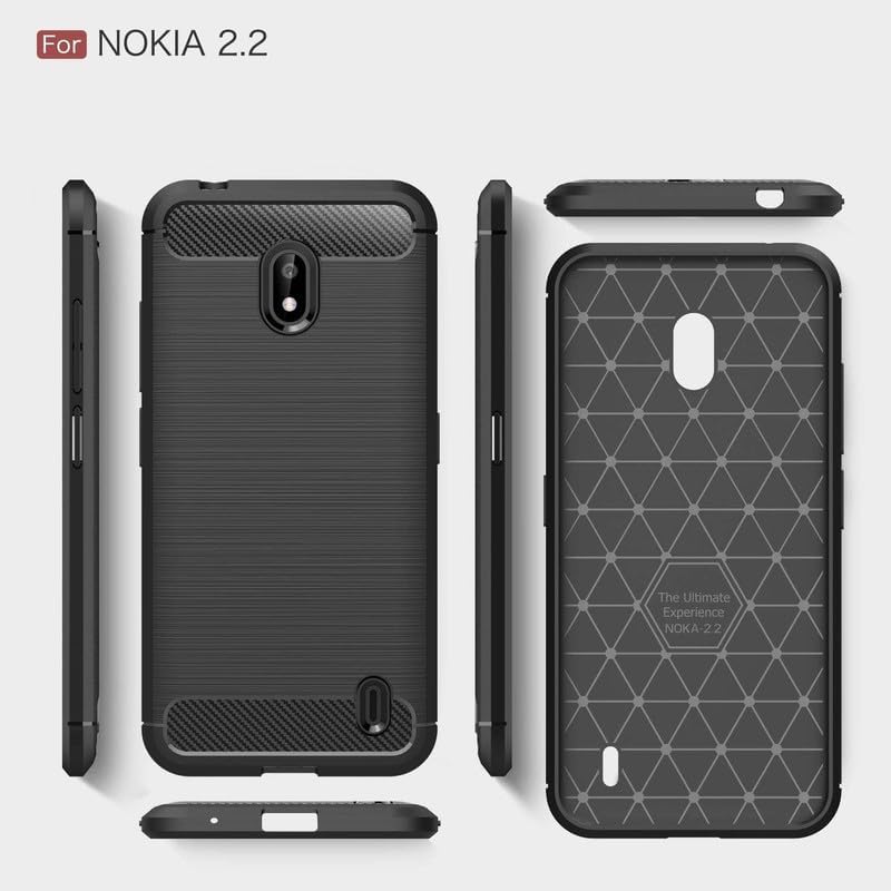 Image of Hybrid Carbon Fiber Back Case for Nokia 2.2 (Black)