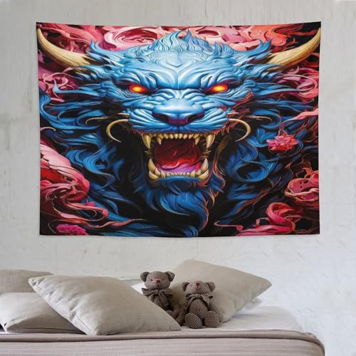 Dragon tapisserie murale tenture suspendue esthétique grand format 150x200