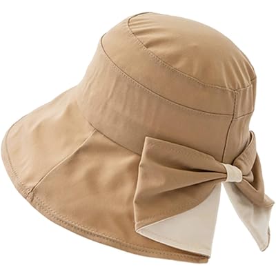 [Getrays] レディース UVカット 帽子、優雅 蝶結び 紫外線対策 サンシェードハット【つば広・小顔効果・折りたたみ・サイズ調節】 日焼け防止 ビーチ帽 …