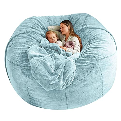 Sillón Puff Gigante con Funda de Piel, Sillón Puff con Almacenamiento, Sofá Puff (Sin Relleno, Solo Funda), Oficina, Dormitorio
