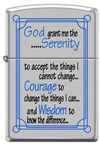 Encendedor Zippo Serenity Prayer Satin Chrome miniatura 1