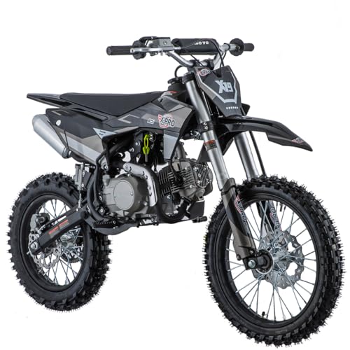 X-PRO X19 125cc Dirt Bike 4-Speed Semi-Automatic Gas Dirt Bike with Zongshen Engine 17/14 Big Wheels Front & Rear Hydraulic Disc Brakes Off-Road Pit Bike for Teens and Adults (Black)