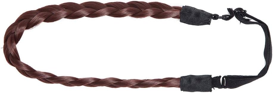 Real Fashion Hair Extensions Braided Headband Women Plaited Synthetic Hair Braid Headbands Hairpiece for Women Dark Auburn - Image 4