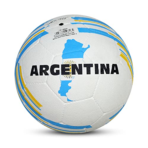 Nivia Country Colour England Football (White/Red, Size 5) | Machine Stitched | Rubberized Moulded | 12 Panel | Waterproof | Soccer Ball