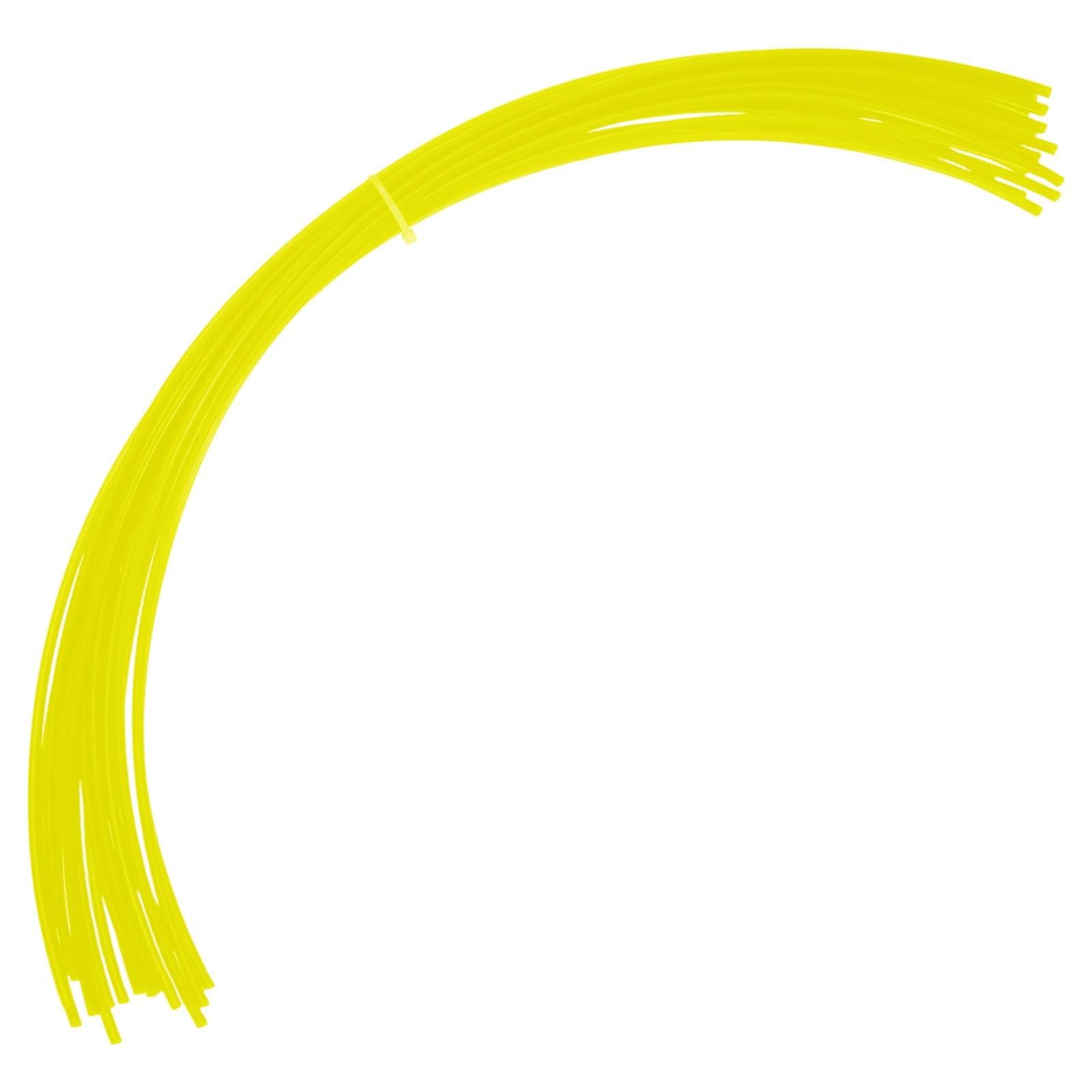 M METERXITY 20-Pack Pre-Cut Trimmer Line, 0.157"x21.26" Round Nylon String for S-ENIX, B-ILT, 58620, Replacement Line for Universal Walk Behind Mower/Hand-held Lawn Mowers [Yellow]