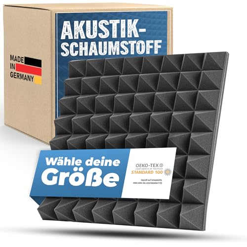 Saarschaum Akustikschaumstoff Pyramide 100x50x7cm Dunkelgrau