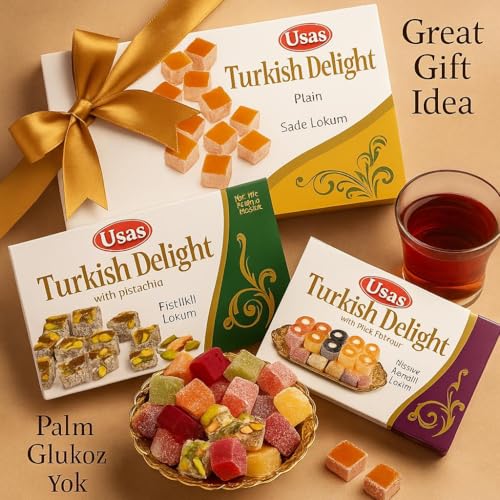 Premium-Qualität Turkish Delight, Pistazien Lokum – 350g – Ohne Palmöl & Glukosesirup –Türkische Süssigkeiten, Traditionelle Süßigkeit aus der Türkei (1 Stück, Pistazien Delight)