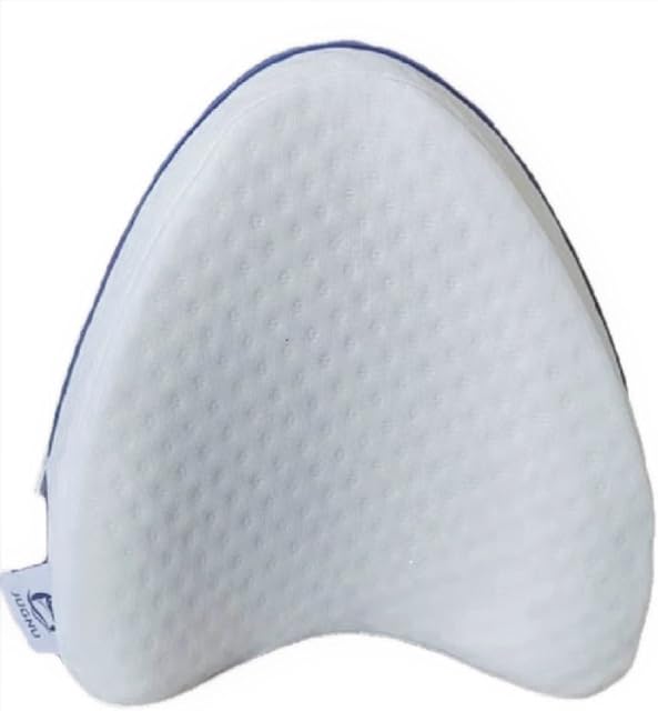 JUGNU Knee Pillow for sleeping on side to relieve Lower Back Pain, Pregnancy Discomfort, hip, joint and Sciatica Pain, Memory foam Leg Positioner Pillow for side sleepers (Kneading Required)