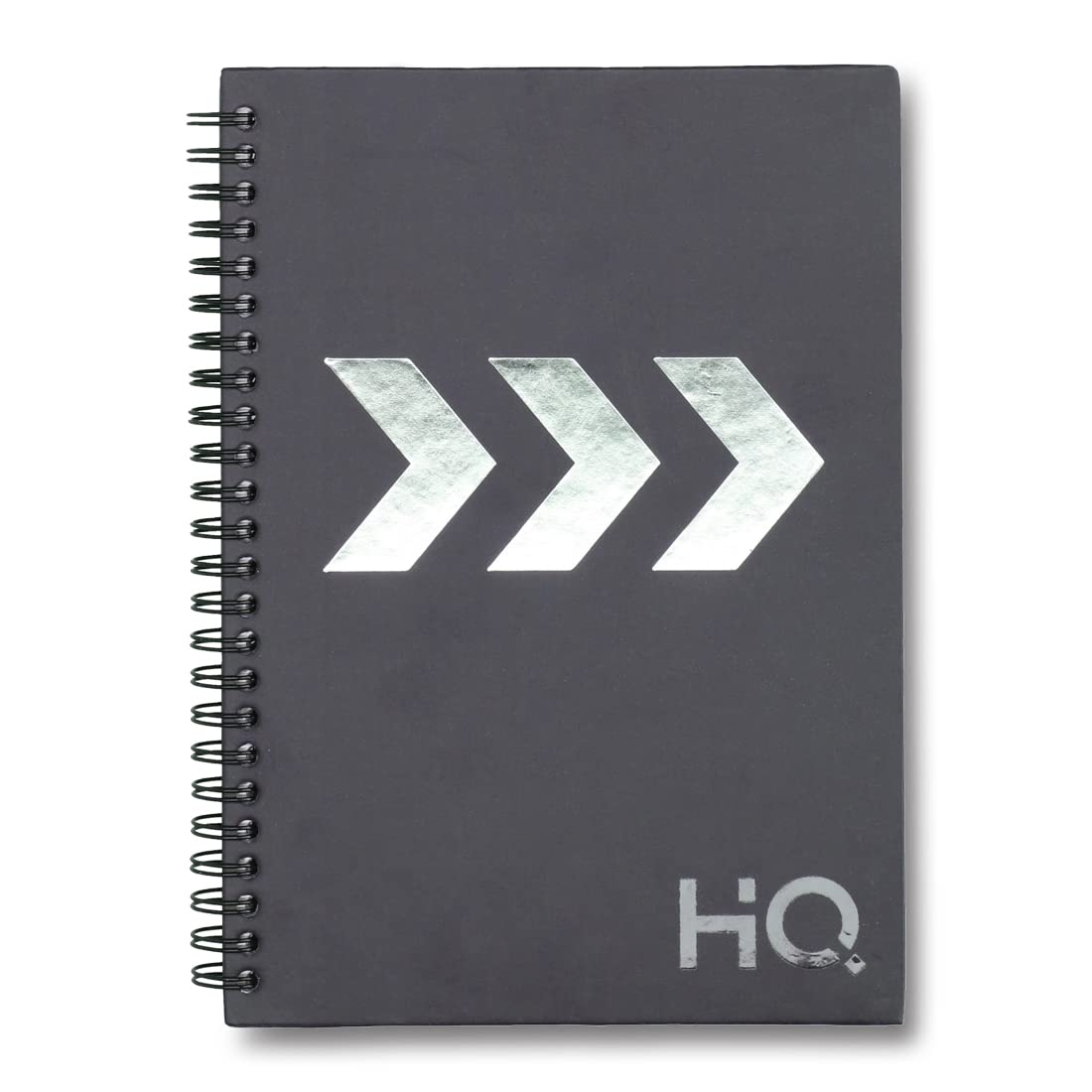 Navneet HQ | Hardcover-Notizbuch – Corporate Edge (Grau) für Büro und Beruf | Spiralbindung und Folienprägung | Einzeilig | A5-Format - 21 cm x 14,8 cm | 192 Seiten