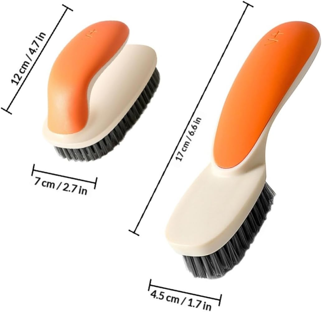VALICLUD 2pcs Soft Bristle Shoe Cleaning Brushes with Comfortable to Hold Handle, Multi-Functional Laundry and Household Scrub Brushes for Shoes and Clothes Cleaning