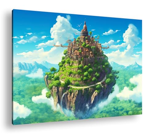 Image sur toile Ville Flottante art XXL sur cadre en bois noble