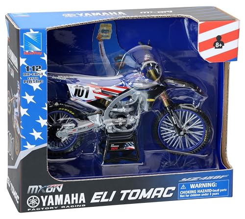 image for NewRay Toys Yamaha YZ450F Motocross of Nations Bike Eli Tomac Race Tea