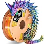 NEOTRY Silk Tri Colour PLA Filament 1.75mm 1kg, Multicolor 3D Printer Filament, Filament 3D Printing Materials for Most FDM 3D Printer, Silk PLA Red Yellow Blue, Rainbow PLA Filament 1.75mm ± 0.02