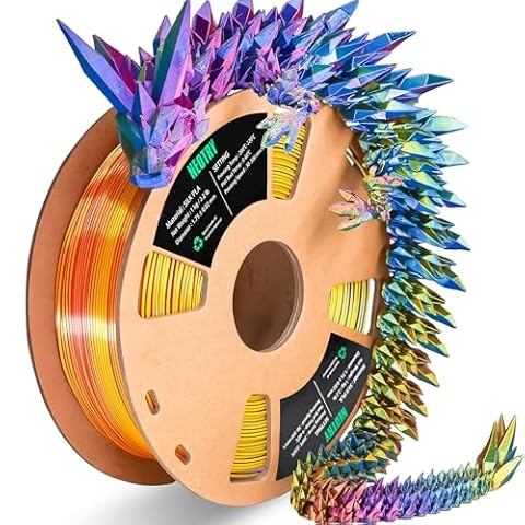 NEOTRY Silk Tri Colour PLA Filament 1.75mm 1kg, Multicolor 3D Printer Filament, Filament 3D Printing Materials for Most FDM 3D Printer, Silk PLA Red Yellow Blue, Rainbow PLA Filament 1.75mm ± 0.02