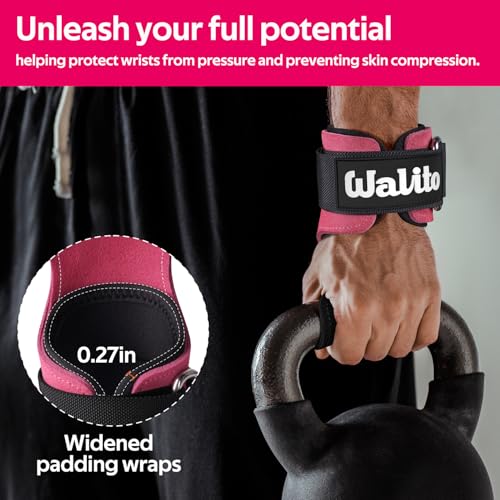 Image of Weight Lifting Wrist Strap,Double Layer Leather Wrist Wraps with Neoprene Padding for Weightlifting & Deadlifts - Adjustable Gym Straps for Men & Women