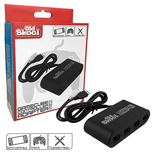 Old Skool Gamecube Controller Adapter for Switch, Wii U, PC, 4 Port USB Hub