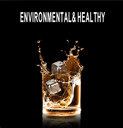 DERNORD Exclusive Stainless Steel Whiskey Stones - High Cooling technology Ice Cubes Chilling Rocks Reusable Wine Stone Durable Beer Drink Freezer Cooler Rock for Christmas and Birthday Gifts - Thumbnail 3