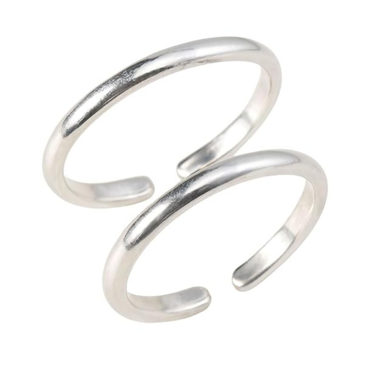 JEWELLERS 925 Sterling Silver Plane Toe Ring Mid Finger Ring For Girls & Women(bichhiya) weight 3.6gm-image-18